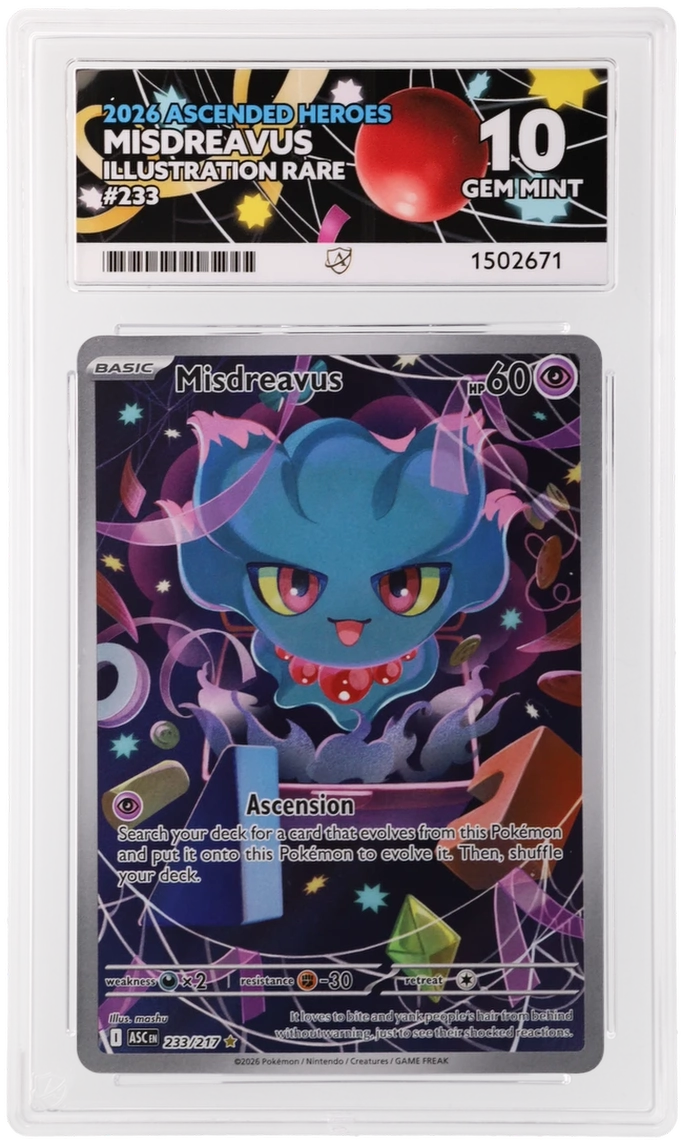 Misdreavus 233/217 Ascended Heroes Illustration Rare ACE 10 Gem Mint graded card
