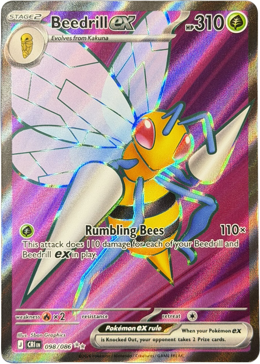 Beedrill ex 098/086 – Ultra Rare (Full Art) – Chaos Rising – NM