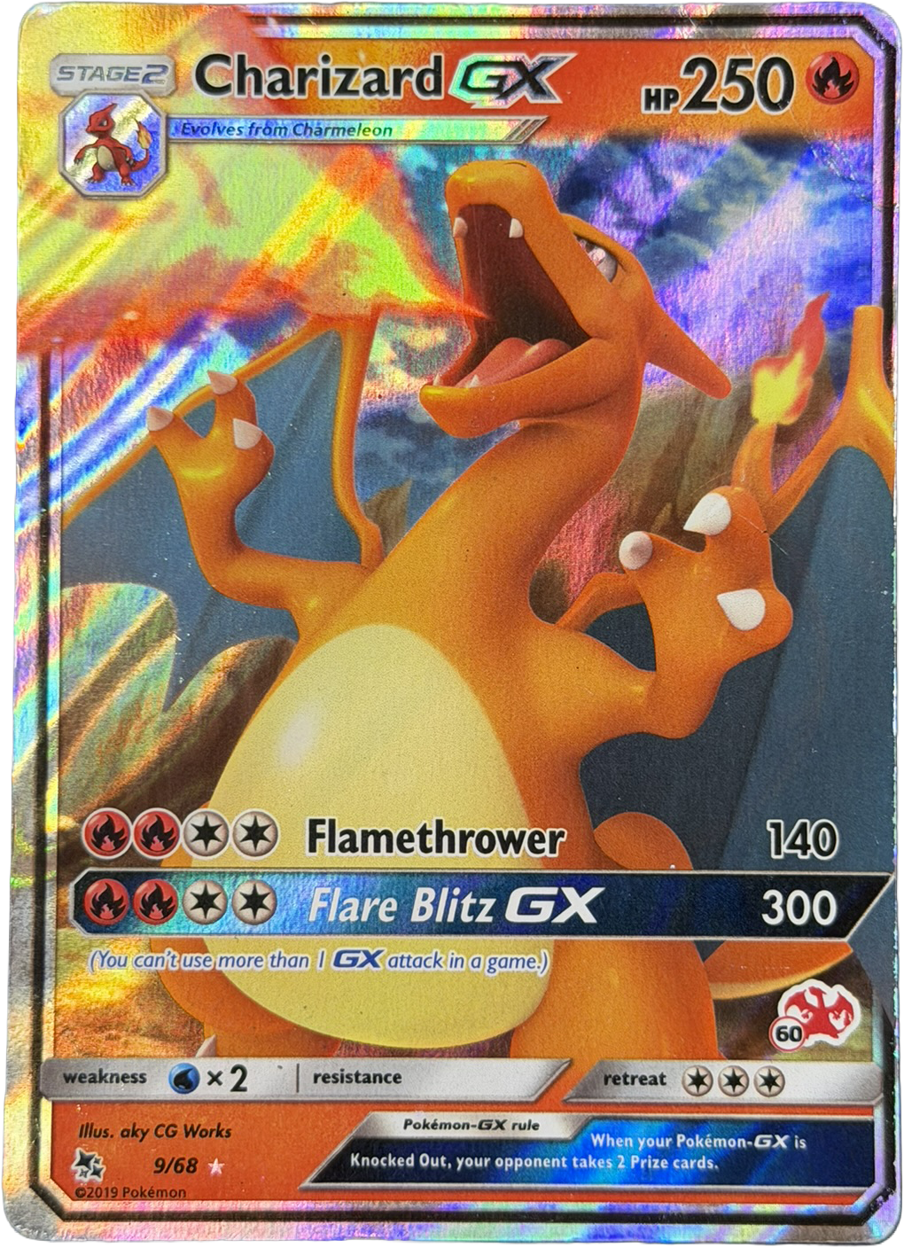 Charizard GX 9/68 – Ultra Rare (GX) – Battle Academy 2020 – Hidden Fates – MP