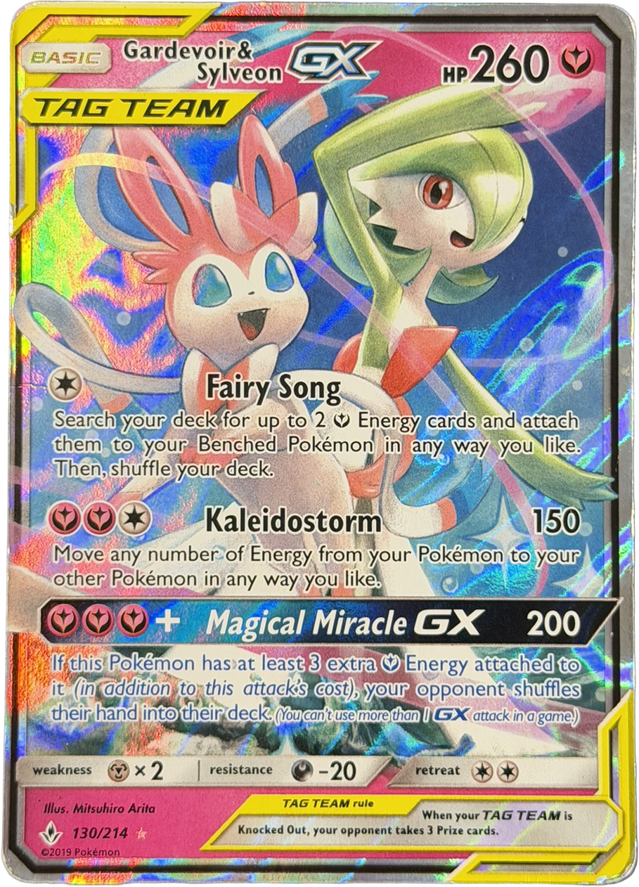 Gardevoir & Sylveon GX 130/214 – TAG TEAM GX Ultra Rare – Unbroken Bonds – HP