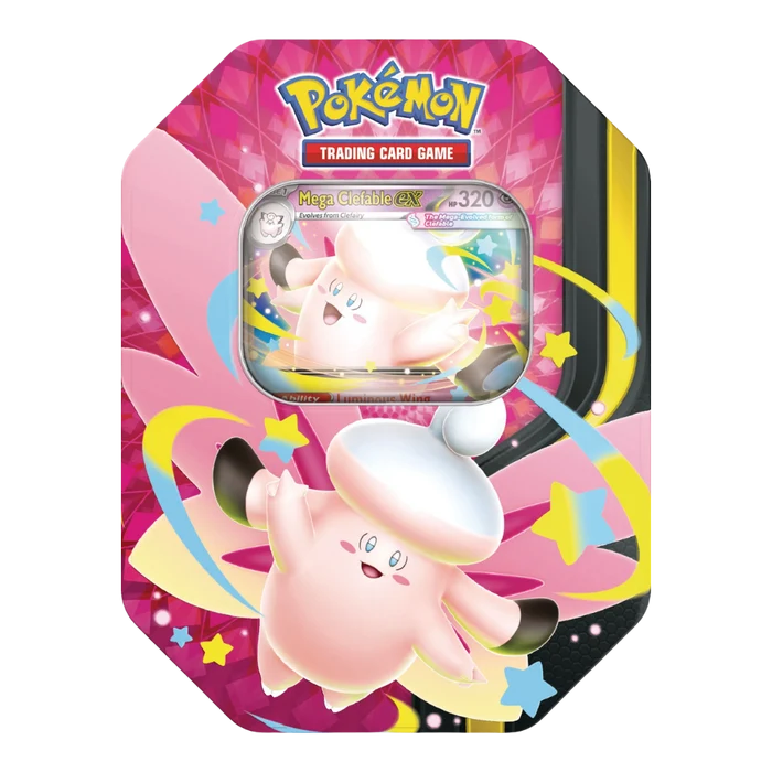 Pokémon TCG: Mega Moonlit Tin – Mega Gengar ex & Mega Clefable ex
