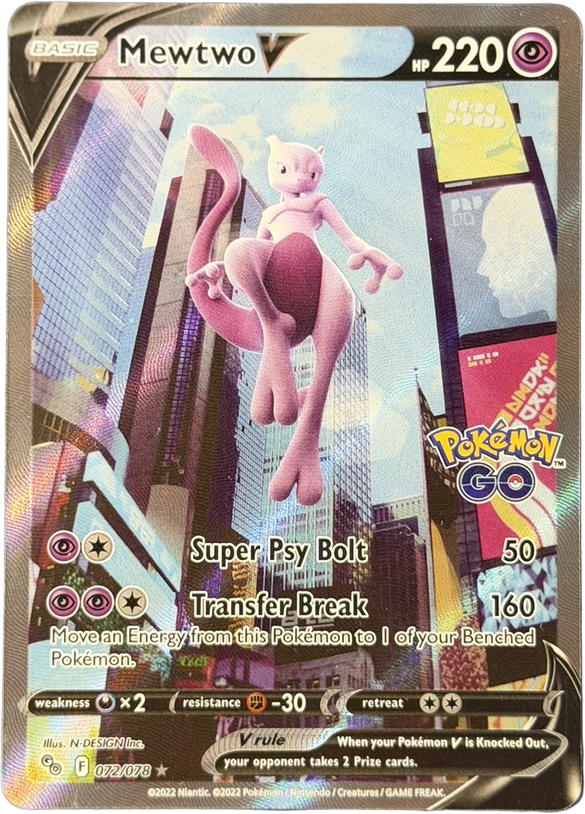 Mewtwo V 072/078 – Ultra Rare (Full Art) – Pokémon GO – LP