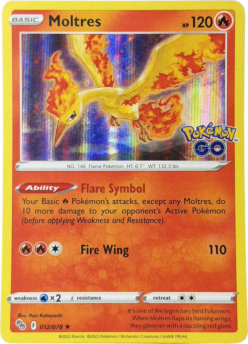 Moltres 012/078 – Holo Rare – Pokémon GO – LP
