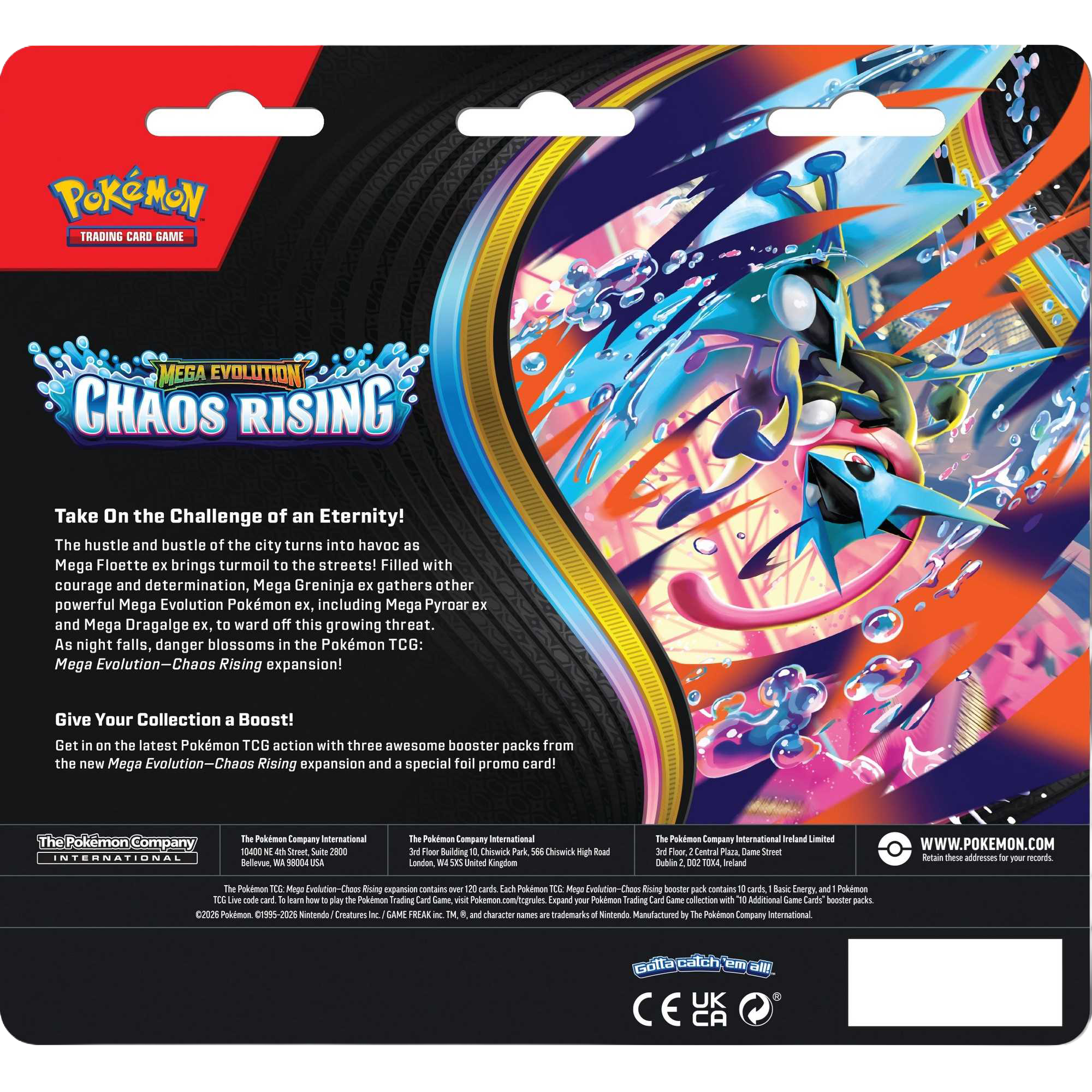 Pokémon TCG: Mega Evolution Chaos Rising - 3-Pack Blister