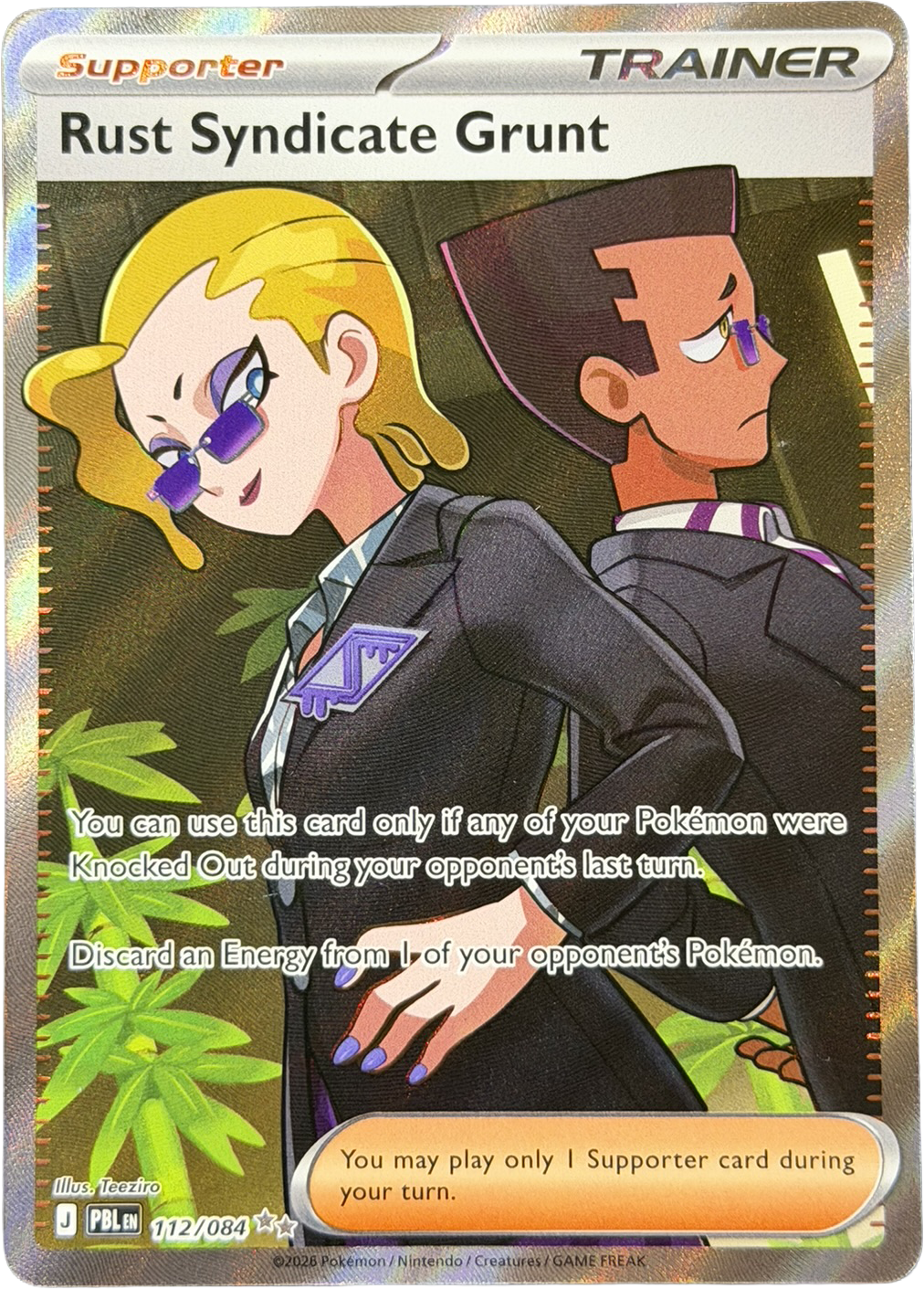 Rust Syndicate Grunt 112/084 – Ultra Rare (Full Art Trainer) – Pitch Black – NM