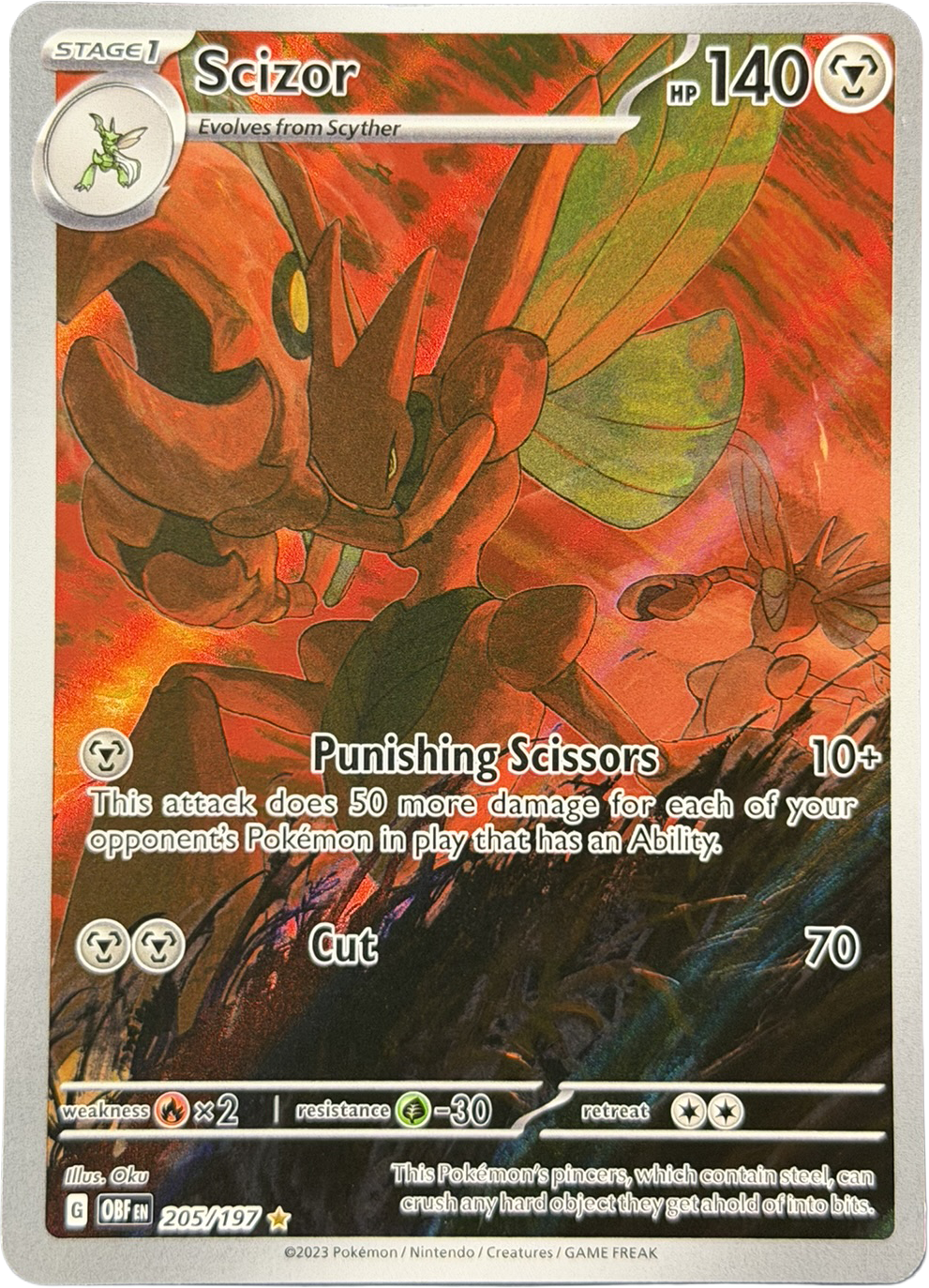 Scizor 205/197 – Illustration Rare – Obsidian Flames – NM